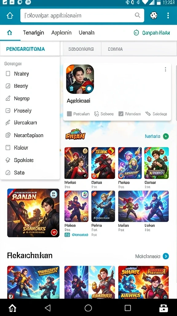 Fitur pencarian game yang memudahkan akses.