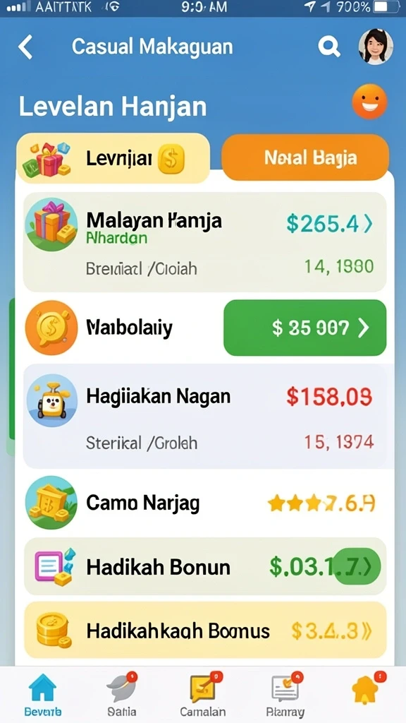 Berbagai level menantang yang siap dihadapi.