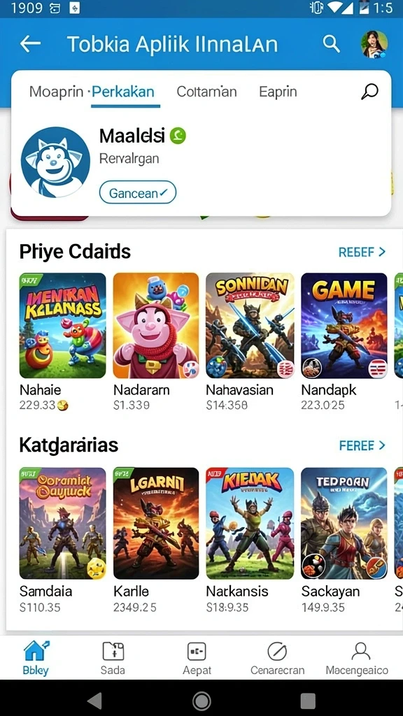 Tampilan menu utama yang menarik dan mudah dinavigasi.
