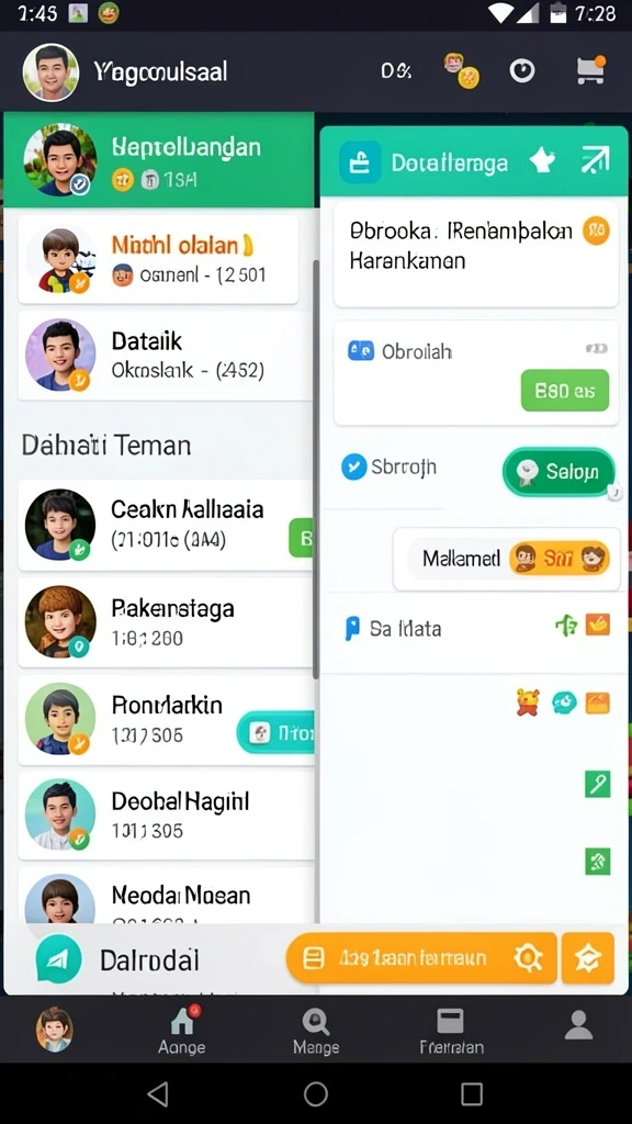 Fitur komunitas yang memungkinkan interaksi antar pemain.