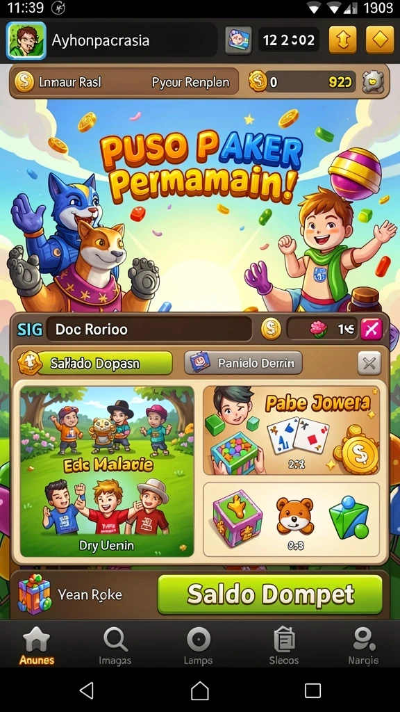 Berbagai pilihan permainan yang siap dimainkan.